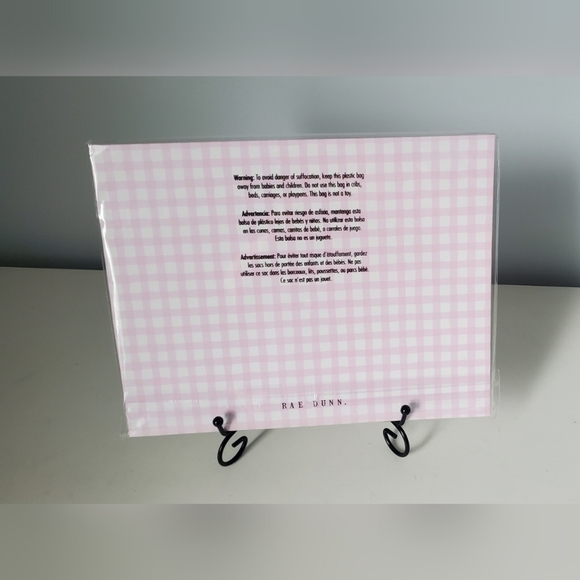 Rae Dunn 17 Month Weekly Desk Calendar Pink and White Gingham - Picture 2 of 2